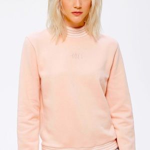 Obey light pink, mock neck sweater